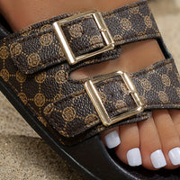 Adjustable Sandals with Black-Brown Pattern – Noëla