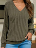 Damen Strickpullover mit V-Ausschnitt und langen Ärmeln – Amira