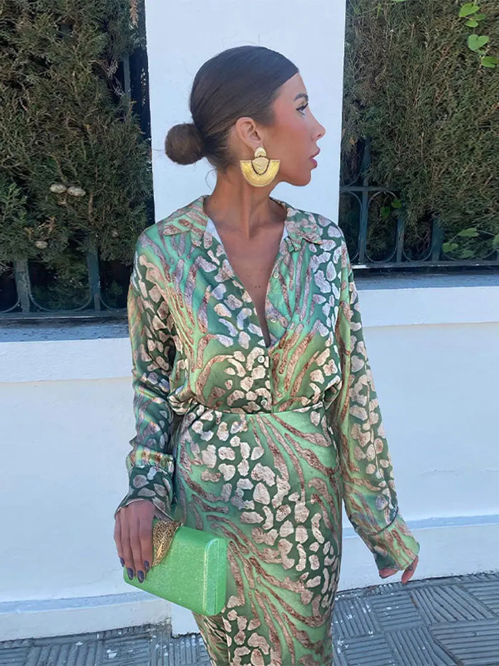 Colorful summer dress with luxury pattern - Elena