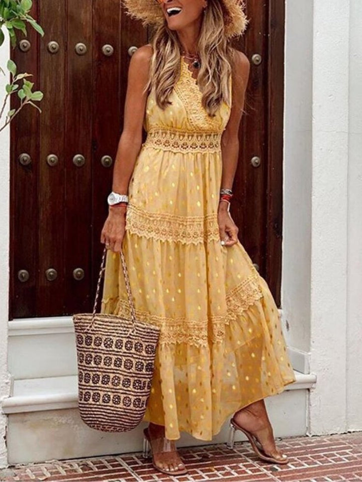 Luftiges Boho Sommerkleid im Ibiza-Stil mit V-Ausschnitt – Niva