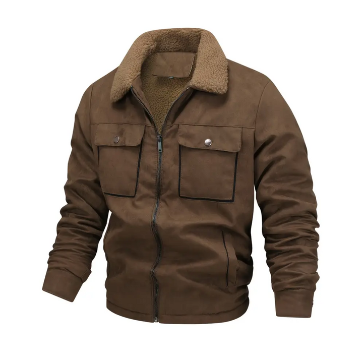 Herren Outdoorjacke gefüttert mit Teddyfleece & Reverskragen – Corvin