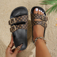 Adjustable Sandals with Black-Brown Pattern – Noëla