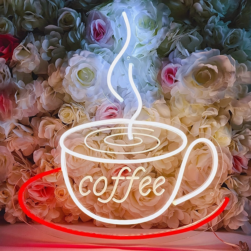 Neon-Kaffeelampe für Wanddekoration – Nina