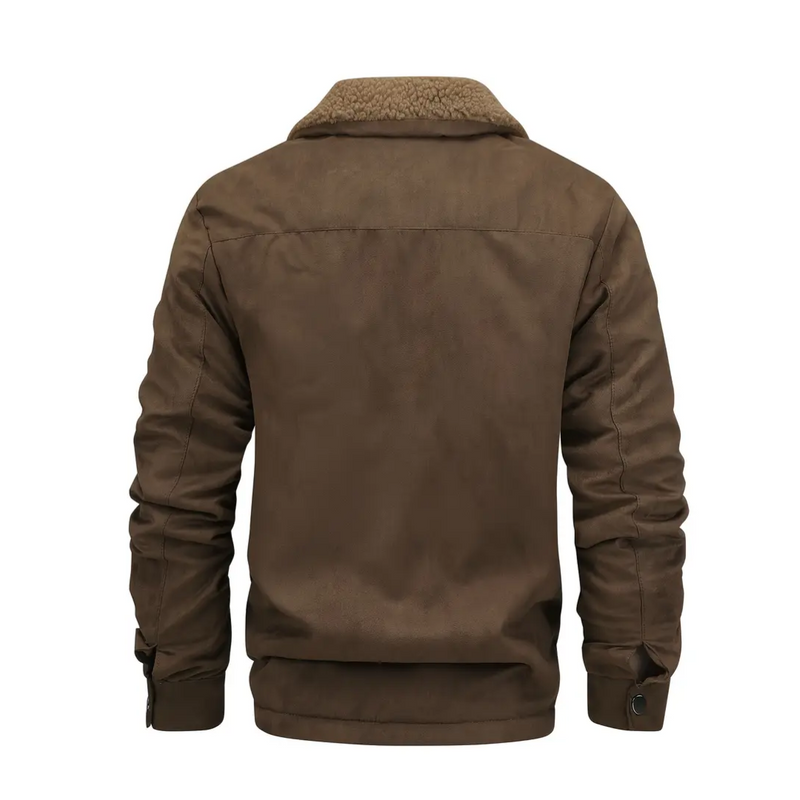 Herren Outdoorjacke gefüttert mit Teddyfleece & Reverskragen – Corvin