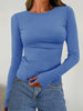 Damen Langarm Top mit Rundhalsausschnitt für Herbst & Winter – Vivienne