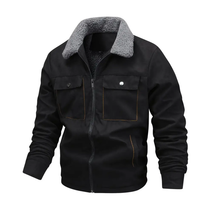 Herren Outdoorjacke gefüttert mit Teddyfleece & Reverskragen – Corvin