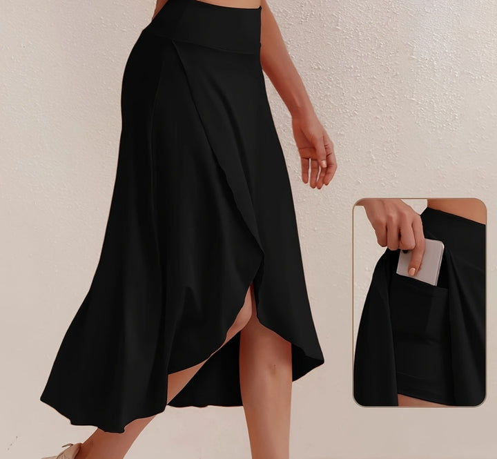Sportlicher Rock mit hoher Taille und asymmetrischem Schnitt – Alexia