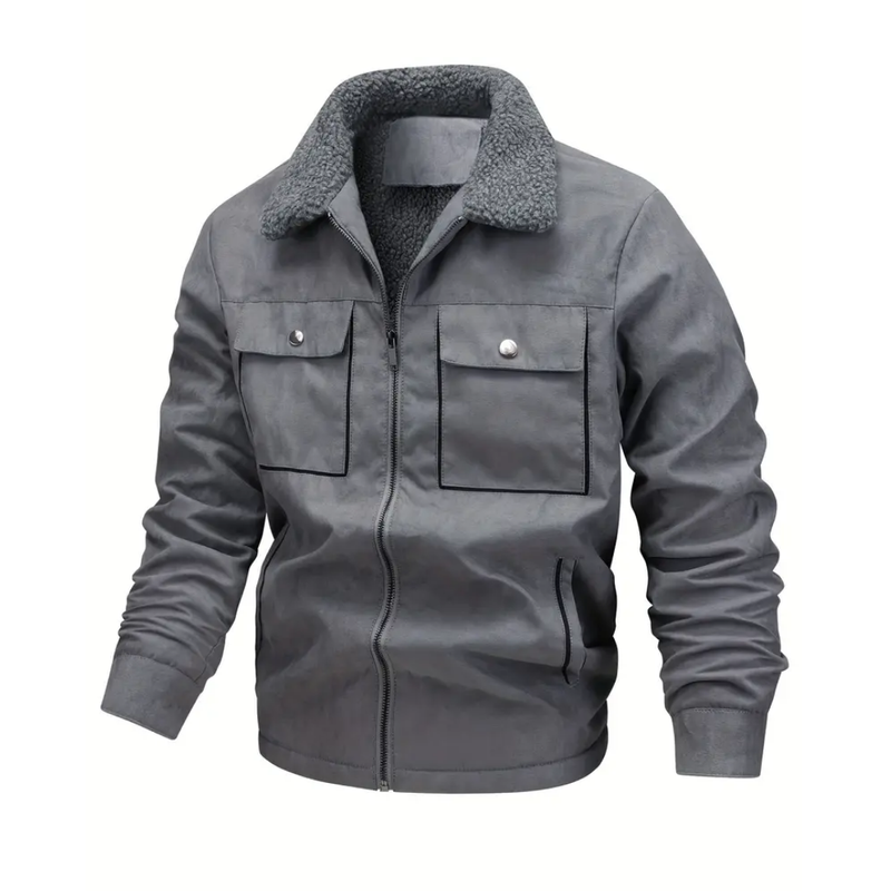 Herren Outdoorjacke gefüttert mit Teddyfleece & Reverskragen – Corvin