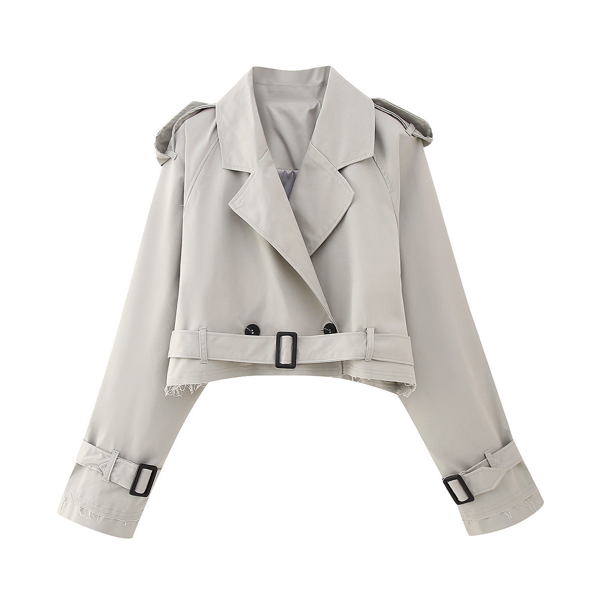 Trendige Kurze Damen-Trenchcoat mit Gürtel – Amelie