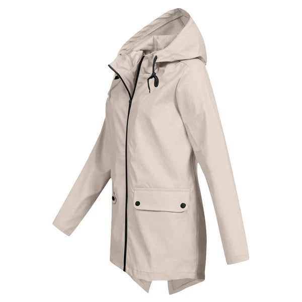 Trendy Women's Rain Jacket with Hood - Liora