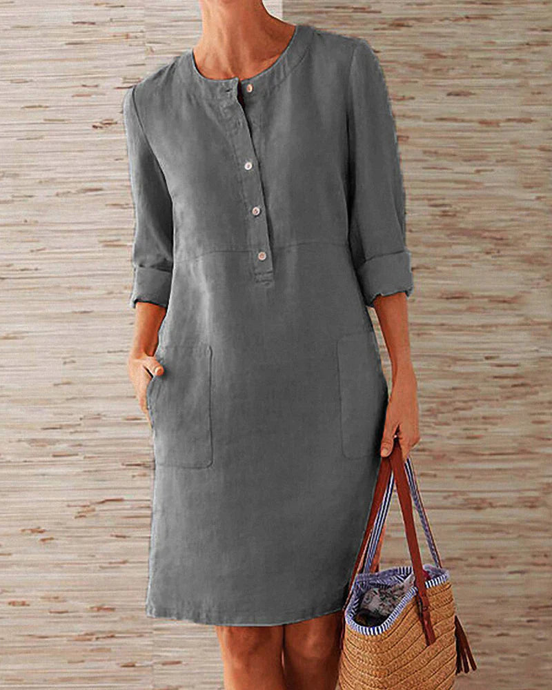 Elegantes Sommerkleid mit Knopfleiste – Allegra