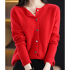Damen Rundhals-Cardigan – Amalia Herbstzauber
