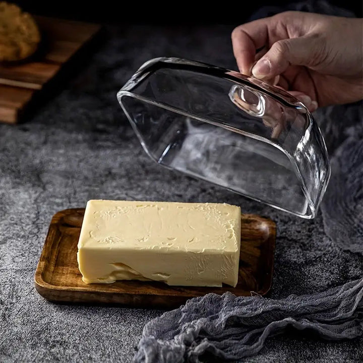 Butter dish made of wood and glass – ButterElegance