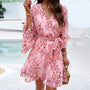 Sommerkleid mit Blumenmuster und Spitze – Liora