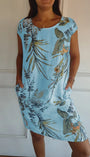 Bedrucktes Kleid mit Rundhalsausschnitt – Eveline