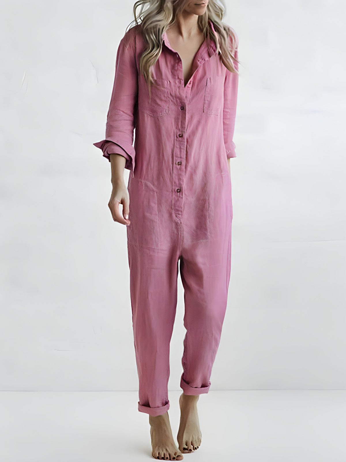 Casual Damen Einteiler mit Knopfleiste – Amira
