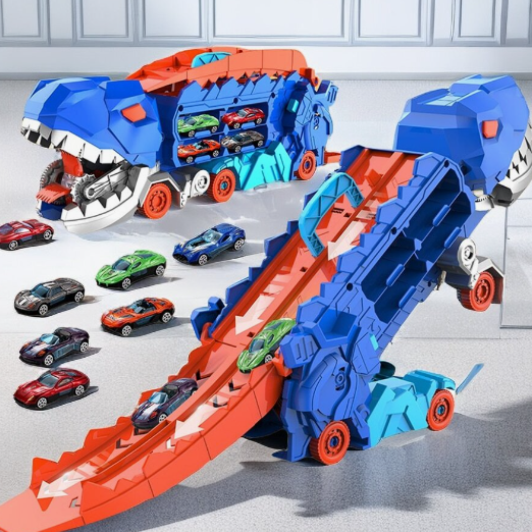 3-in-1 Renntruck für Kinder - T-Rex Transporter