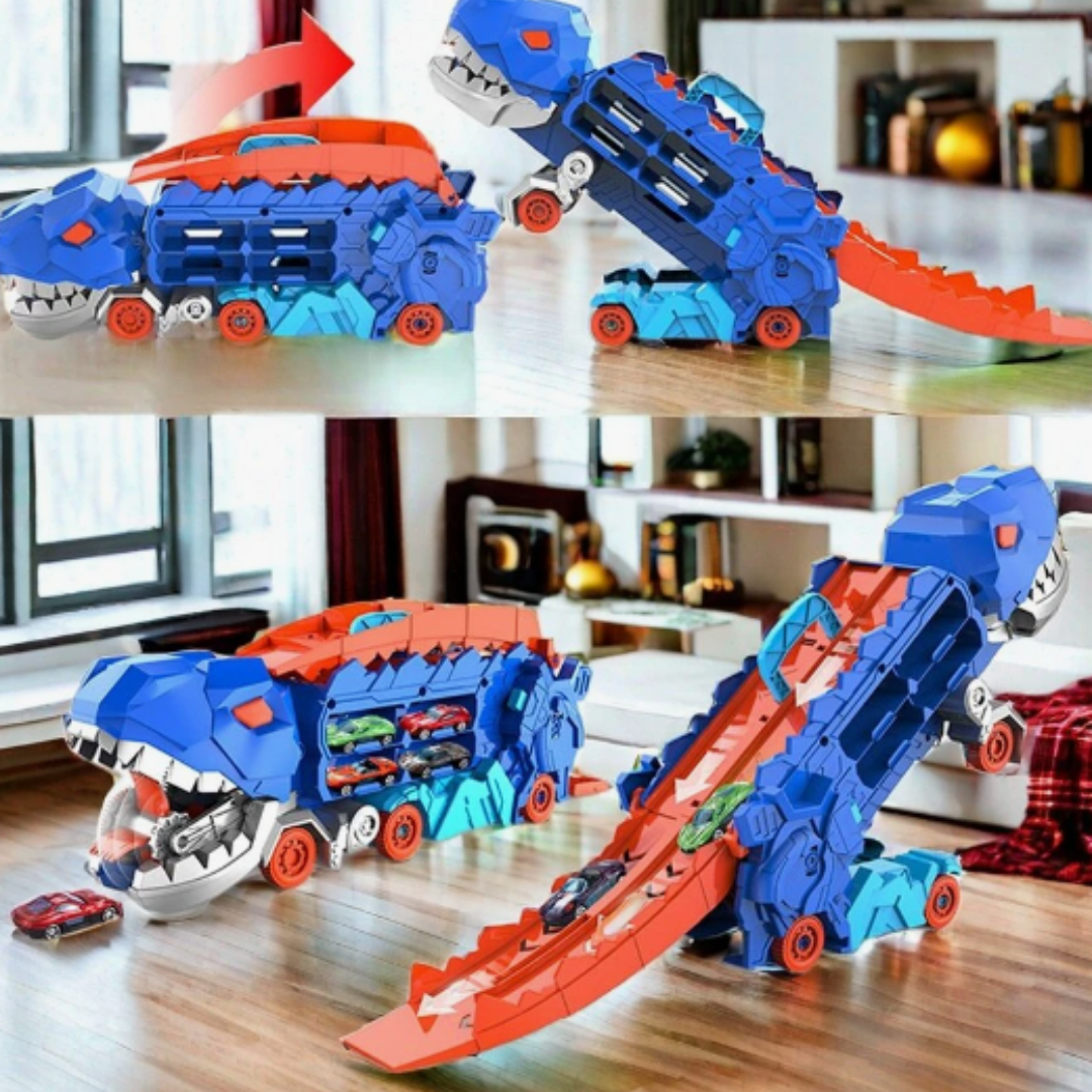 3-in-1 Renntruck für Kinder - T-Rex Transporter