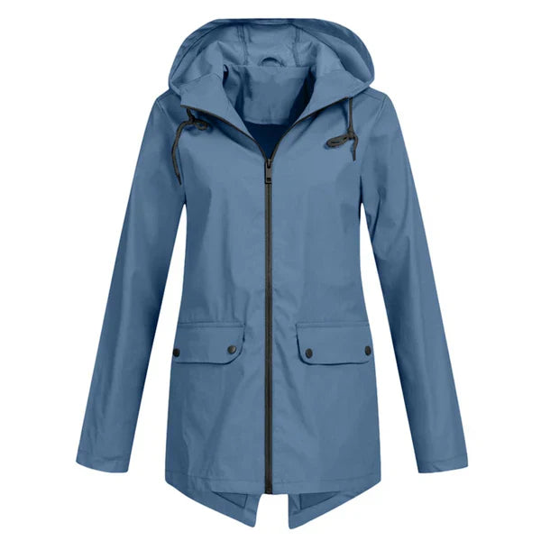 Trendy Women's Rain Jacket with Hood - Liora