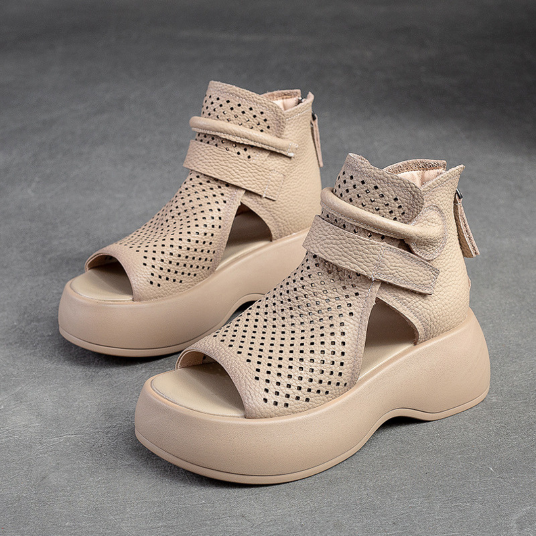Orthopädische Leder-Sandalen Damen mit stoßdämpfender Sohle – Meike