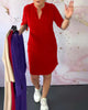 Stilvolles Damen Midikleid mit V-Ausschnitt & wandelbaren Ärmeln – Naria