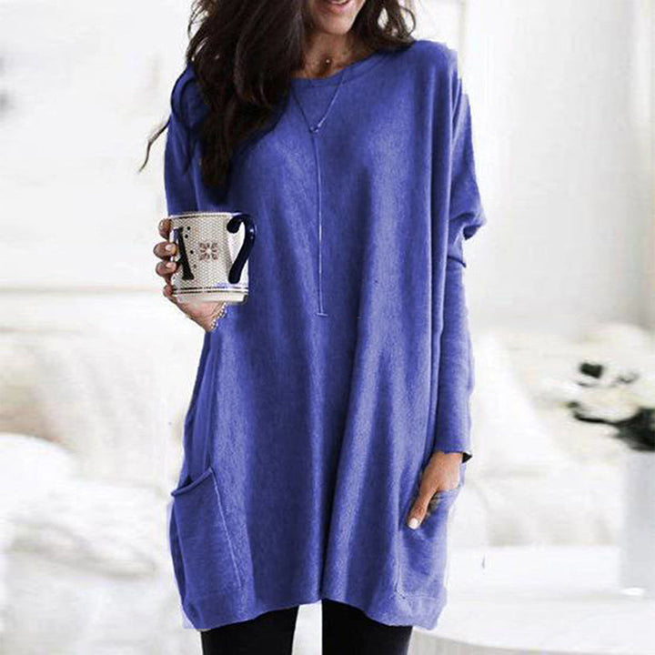 Oversized Damen Herbstpullover mit Taschen – Yara