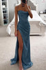 Abendkleid mit Glitzer und Beinschlitz für Damen – Lorena