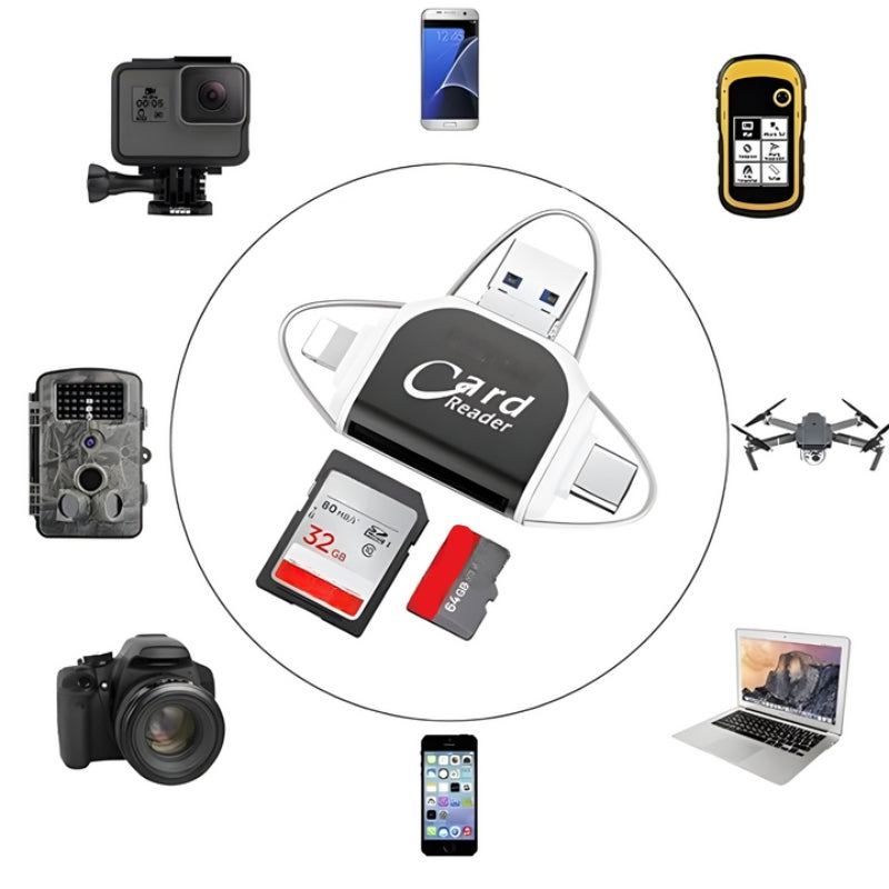 4-in-1 SD & TF Card Reader - FlexPort