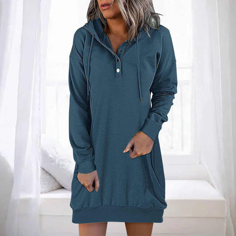 Minimalistische Long Damen Hoodie – Valeria