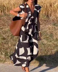 V-neck Maxi Dress with Print - Bella