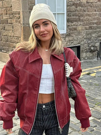 Oversized Leather Women's Jacket – Noor