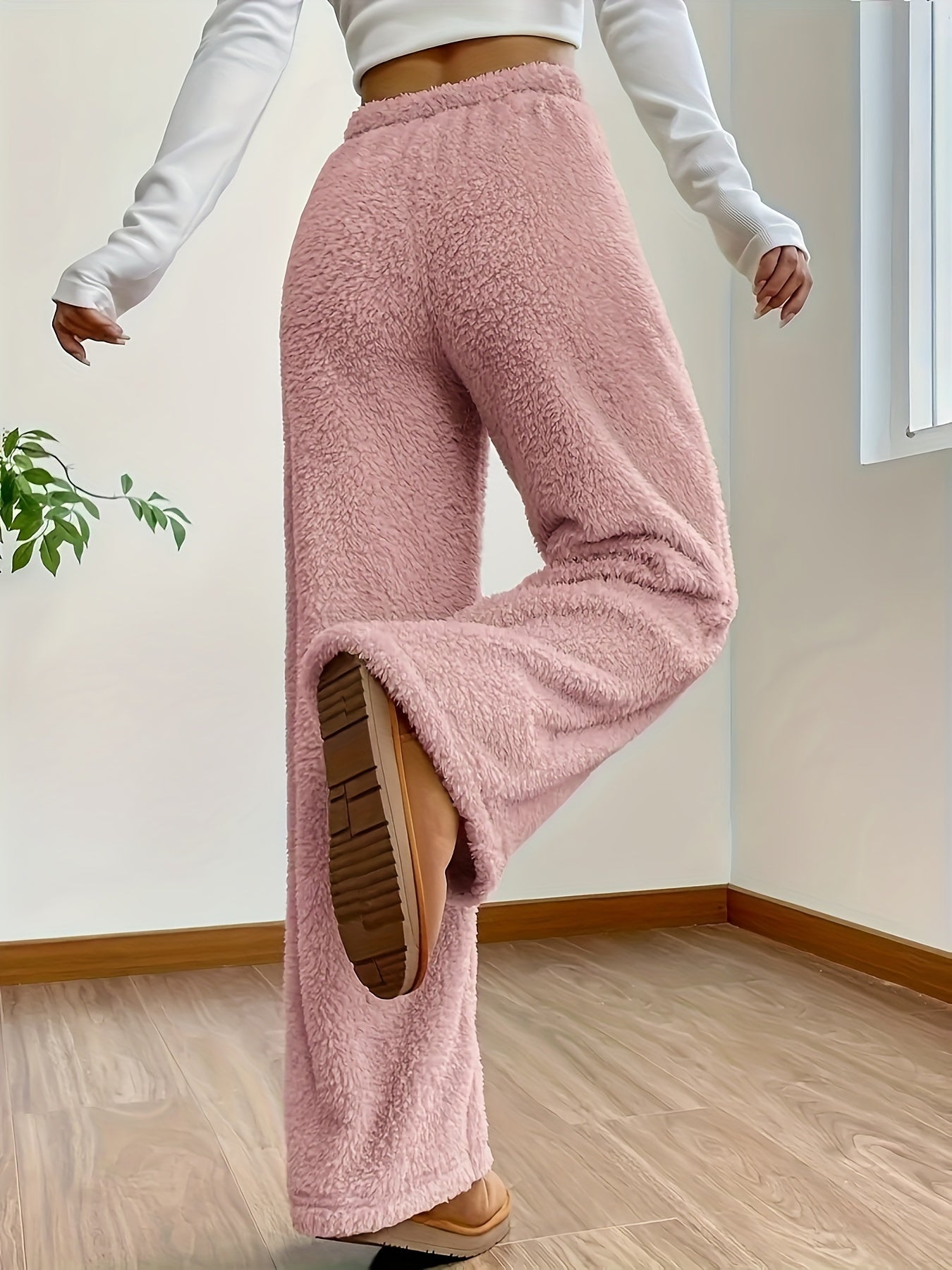 Weiche Teddy Sherpa Loungehose für Damen – Noémie