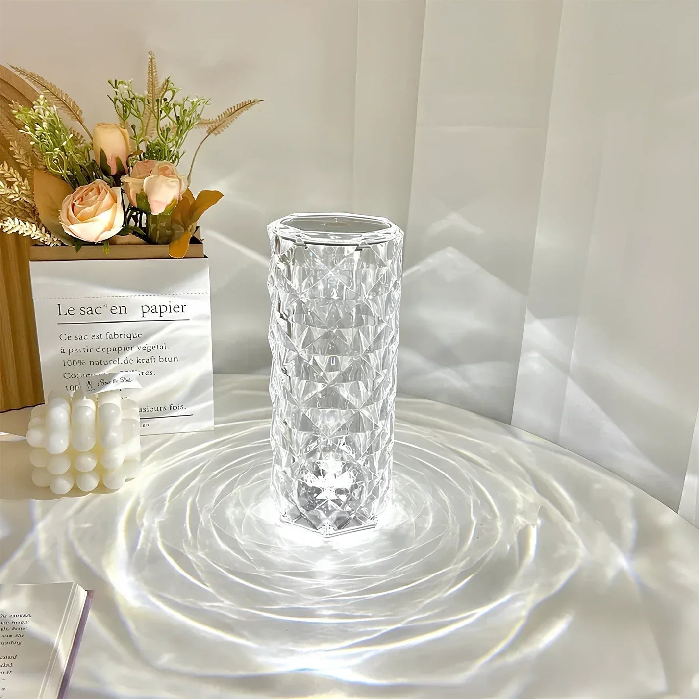 Kristall Tischlampe mit Touch-Bedienung - Aurora