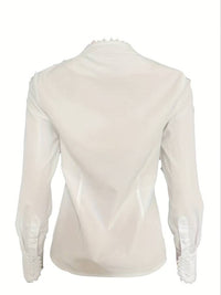 Chic white women's blouse with golden buttons – Isalie