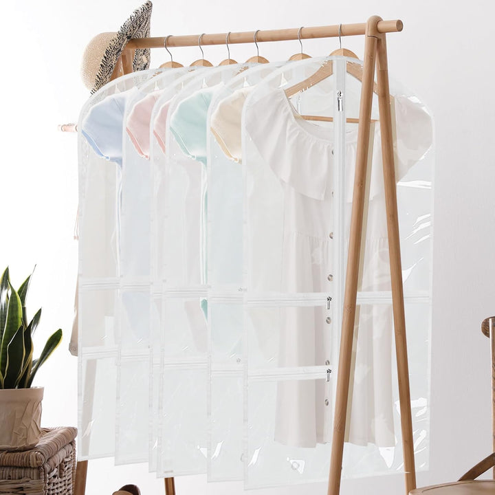 Faltbare Herbst-Tanz-Kleidersäcke mit Reißverschluss-Zubehörtaschen – 5er-Pack (1+1 GRATIS)