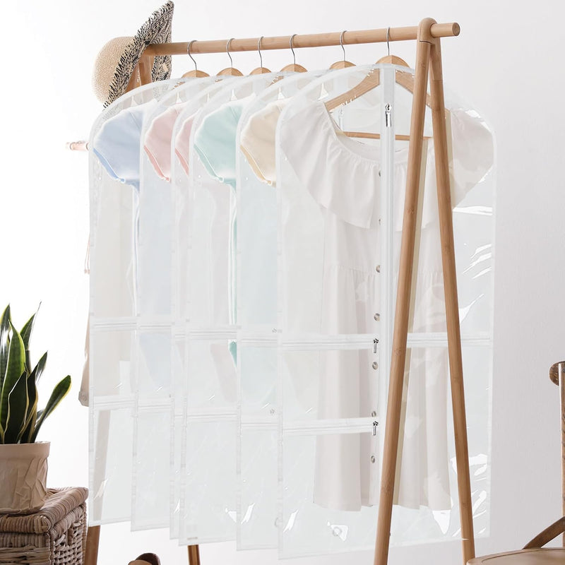 Faltbare Herbst-Tanz-Kleidersäcke mit Reißverschluss-Zubehörtaschen – 5er-Pack (1+1 GRATIS)