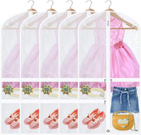 Faltbare Herbst-Tanz-Kleidersäcke mit Reißverschluss-Zubehörtaschen – 5er-Pack (1+1 GRATIS)