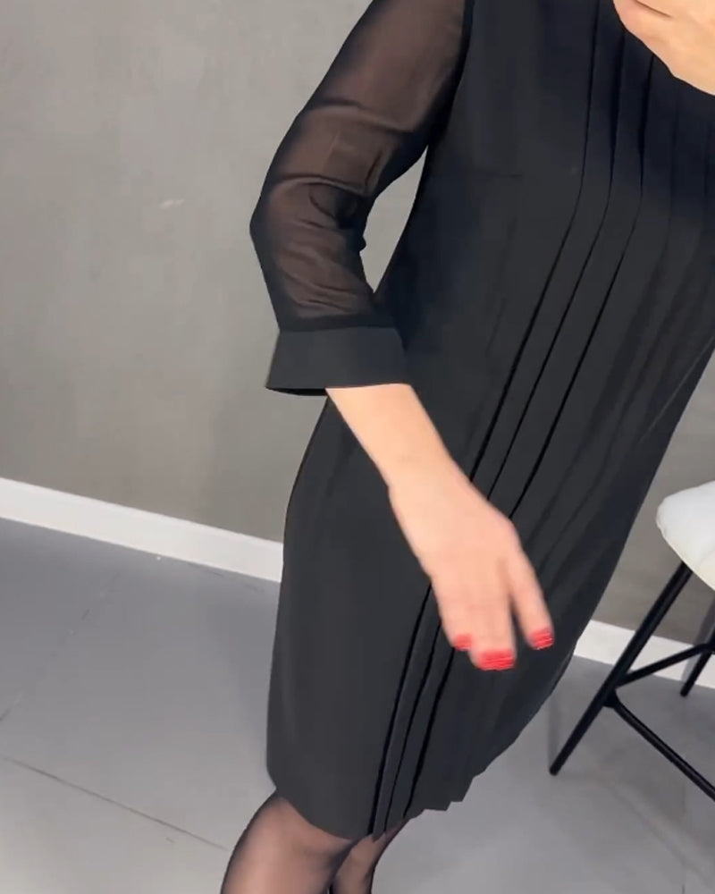 Elegantes Shiftkleid mit Mesh-Details – Gabrielle