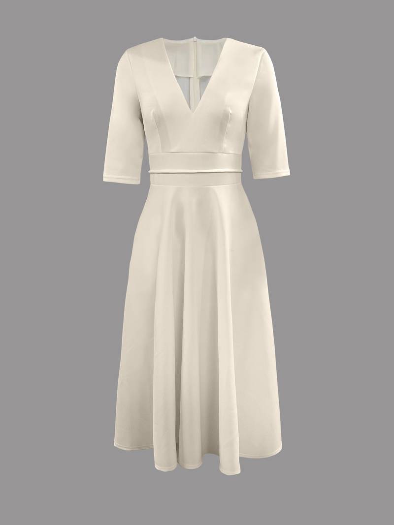 Retro Weißes A-Linien-Swingkleid – Vivienne
