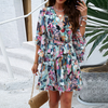 Verspieltes Minikleid mit Blumenmuster & Glockenärmeln – Liora