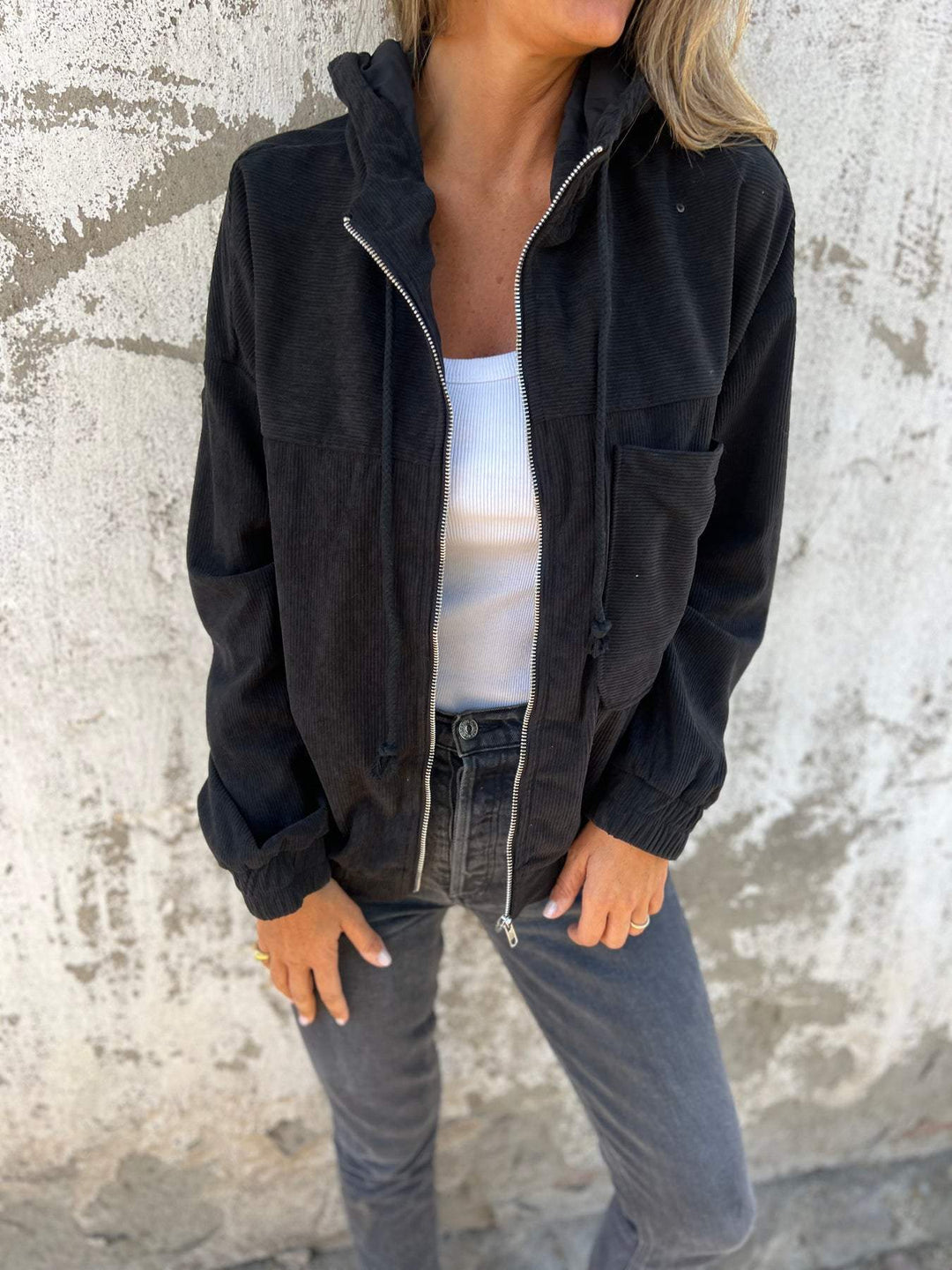 Casual Damen Hoodie mit Kapuze und Reißverschluss – Noemi