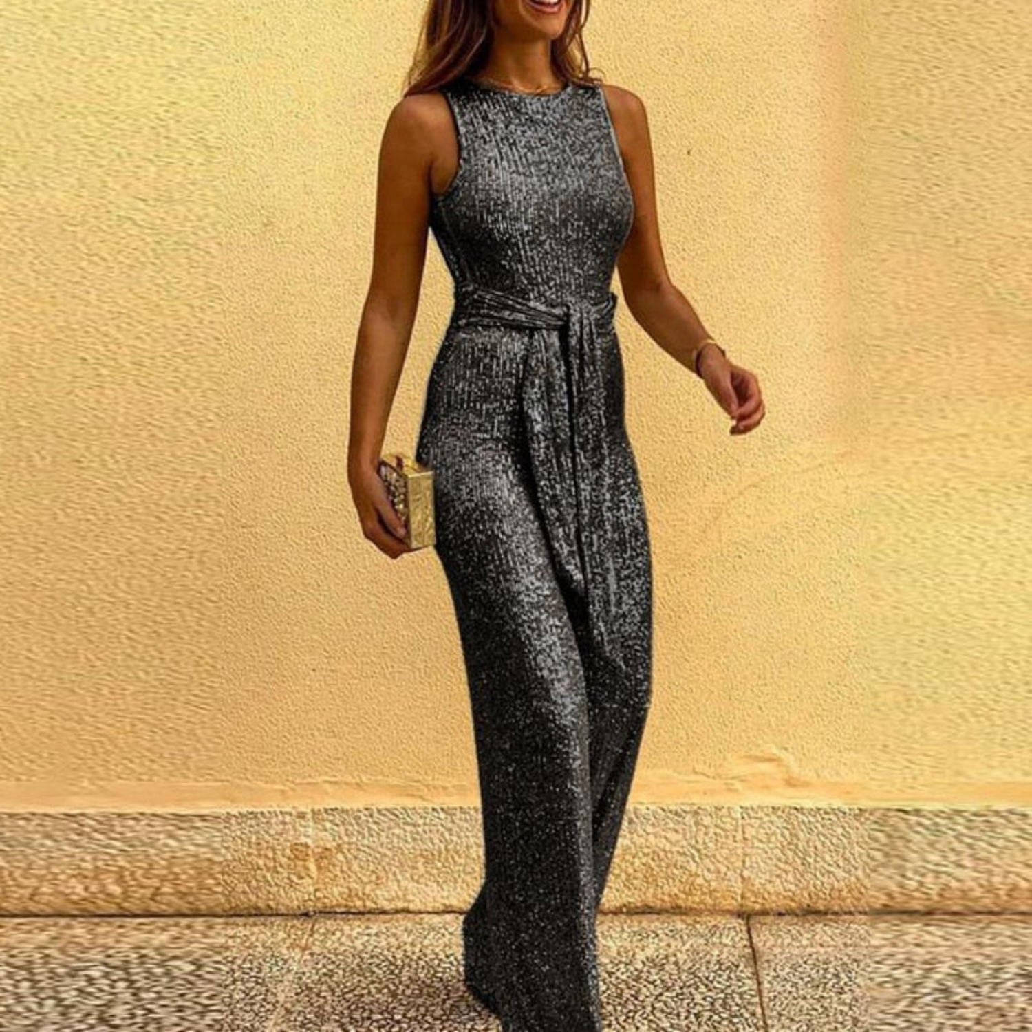 Ärmelloser Party-Jumpsuit Damen – Figurbetont & Festlich – Amira