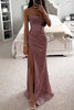 Abendkleid mit Glitzer und Beinschlitz für Damen – Lorena