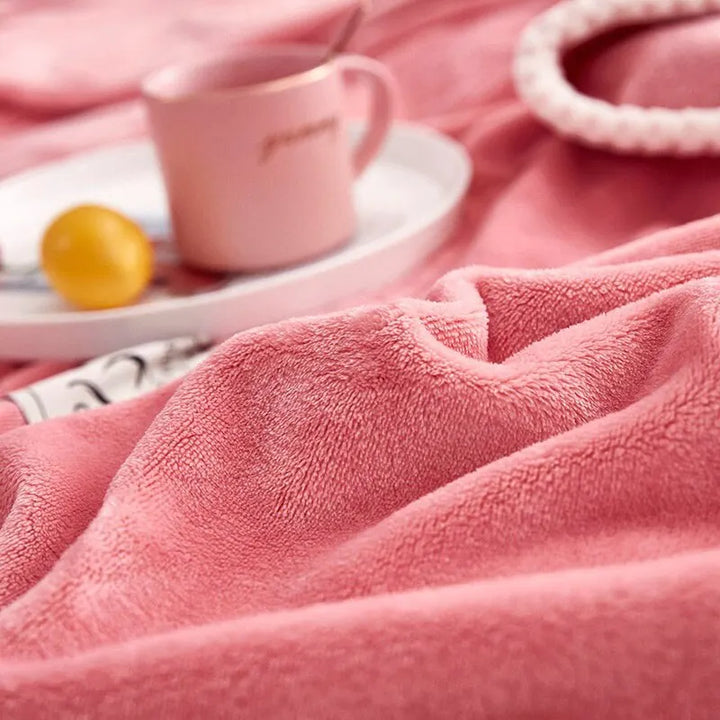Pink Flannel Fleece Blanket - BlushCozy
