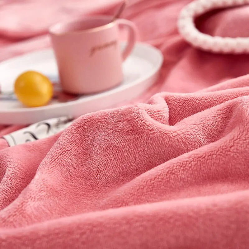 Pink Flannel Fleece Blanket - BlushCozy