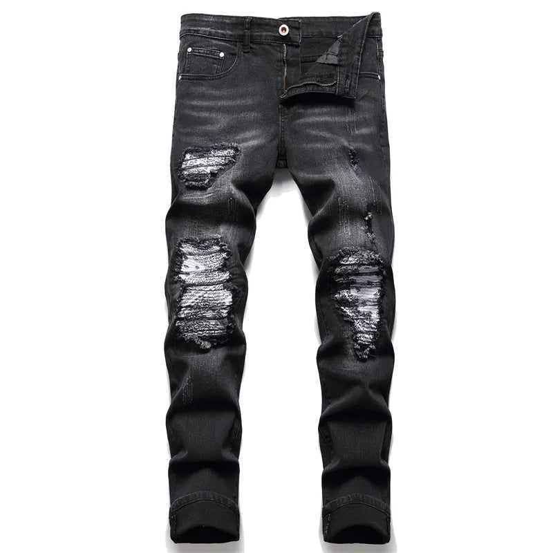 Trendy ripped men's jeans - Jaxon