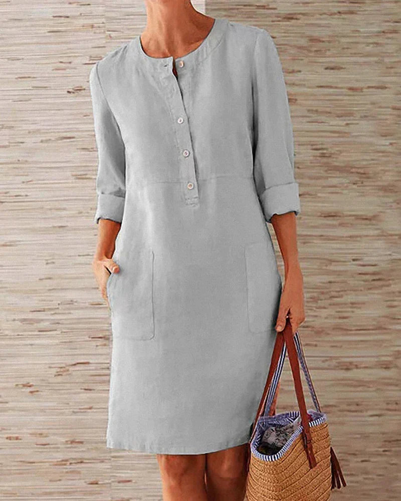 Elegantes Sommerkleid mit Knopfleiste – Allegra