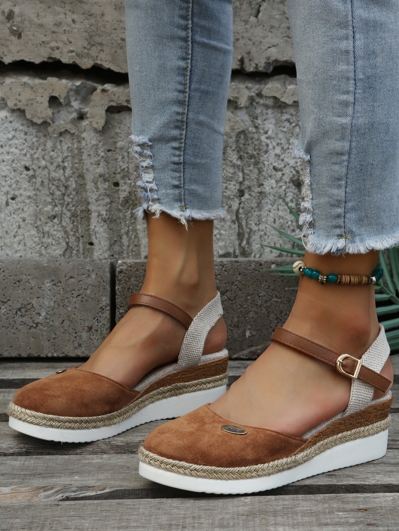 Orthopädische Modische Braune Espadrilles - Livia