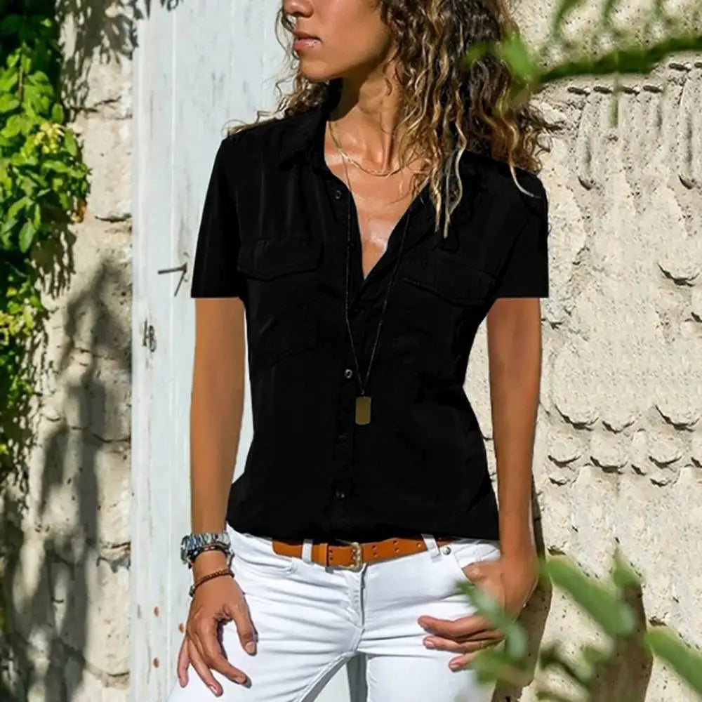 Elegante Damen Bluse mit kurzen Ärmeln – Mira