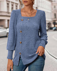 Knitted Top for Women with Buttons – Mireille